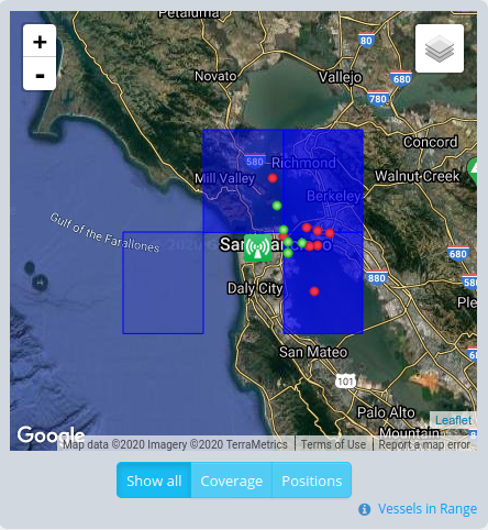 Range of my AIS decoding station.