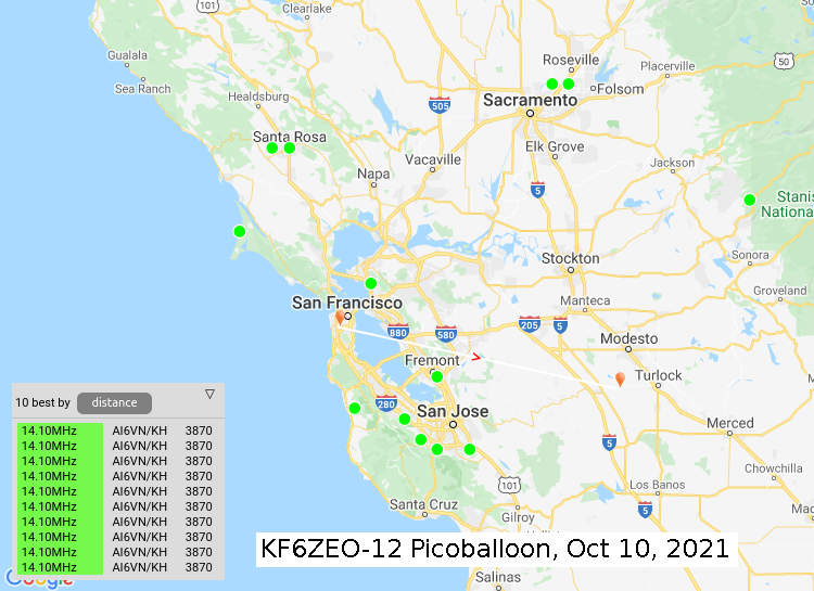 KF6ZEO-12 picoballoon track