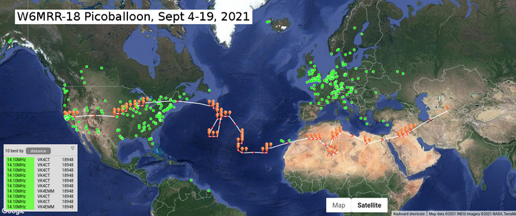 WSPR.rocks map overview