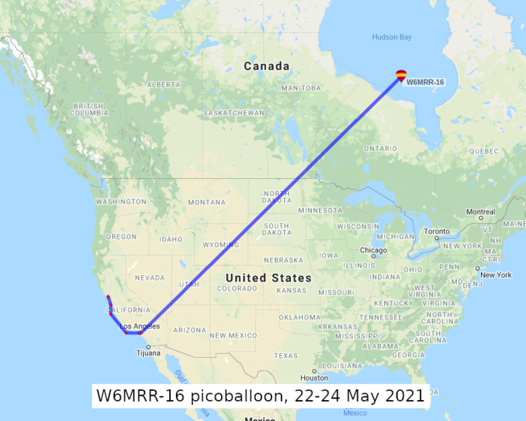 aprs.fi map of voyage