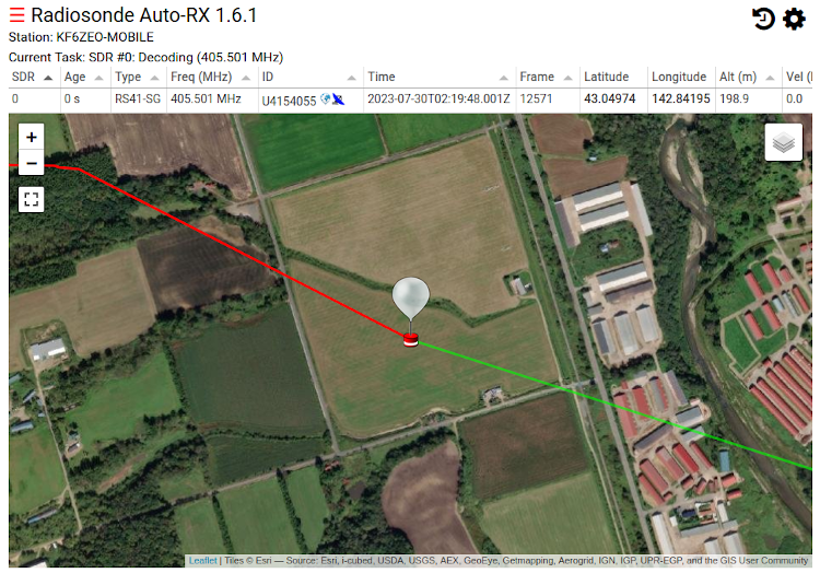 Sapporo Radiosonde landing