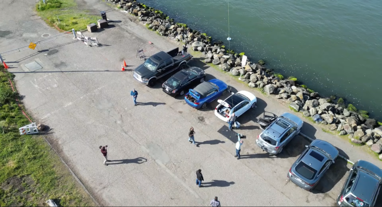 Drone shot of balloon release